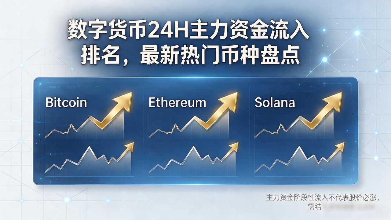 数字货币24H主力资金流入排名，最新热门币种盘点