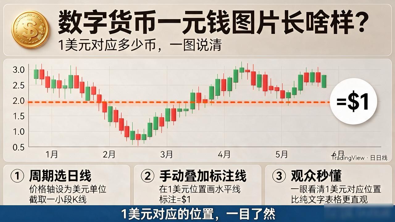 数字货币一元钱图片长啥样？1美元对应多少币一图说清
