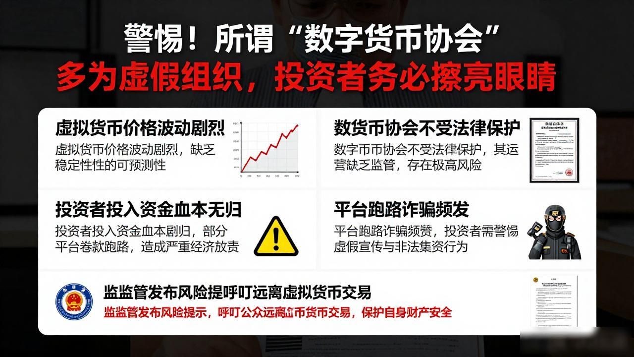 警惕！所谓"数字货币协会"多为虚假组织，投资者务必擦亮眼睛