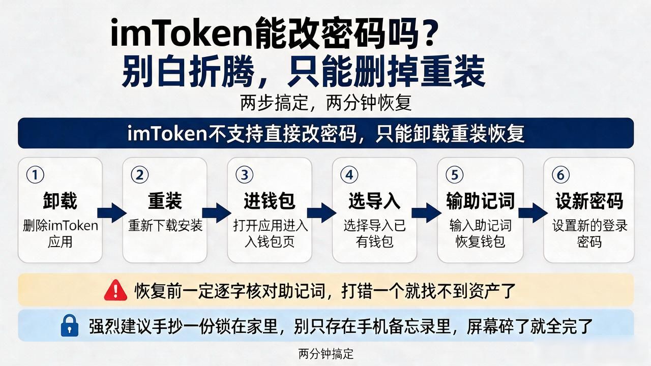 imtoken能改密码吗？别白折腾，只能删掉重装
