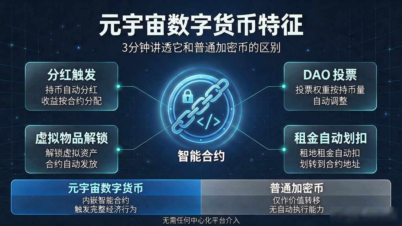 元宇宙数字货币特征，3分钟讲透它和普通加密币的区别