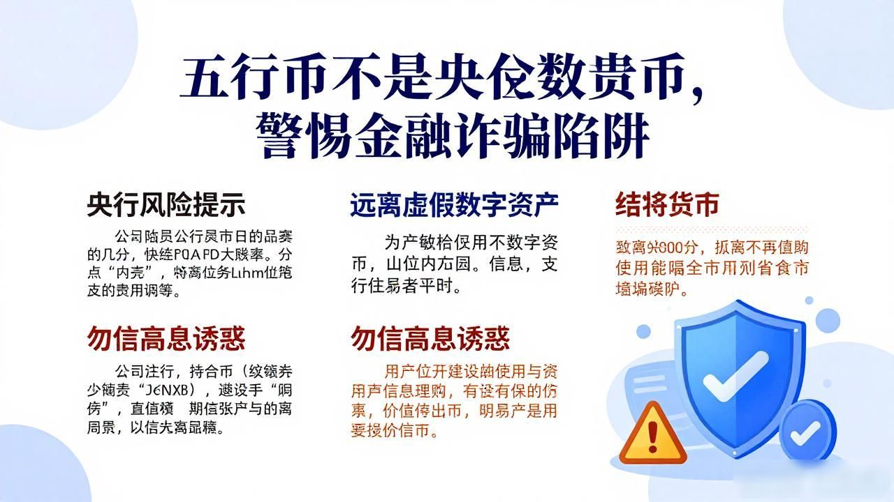 五行币不是央行数字货币,警惕金融诈骗陷阱
