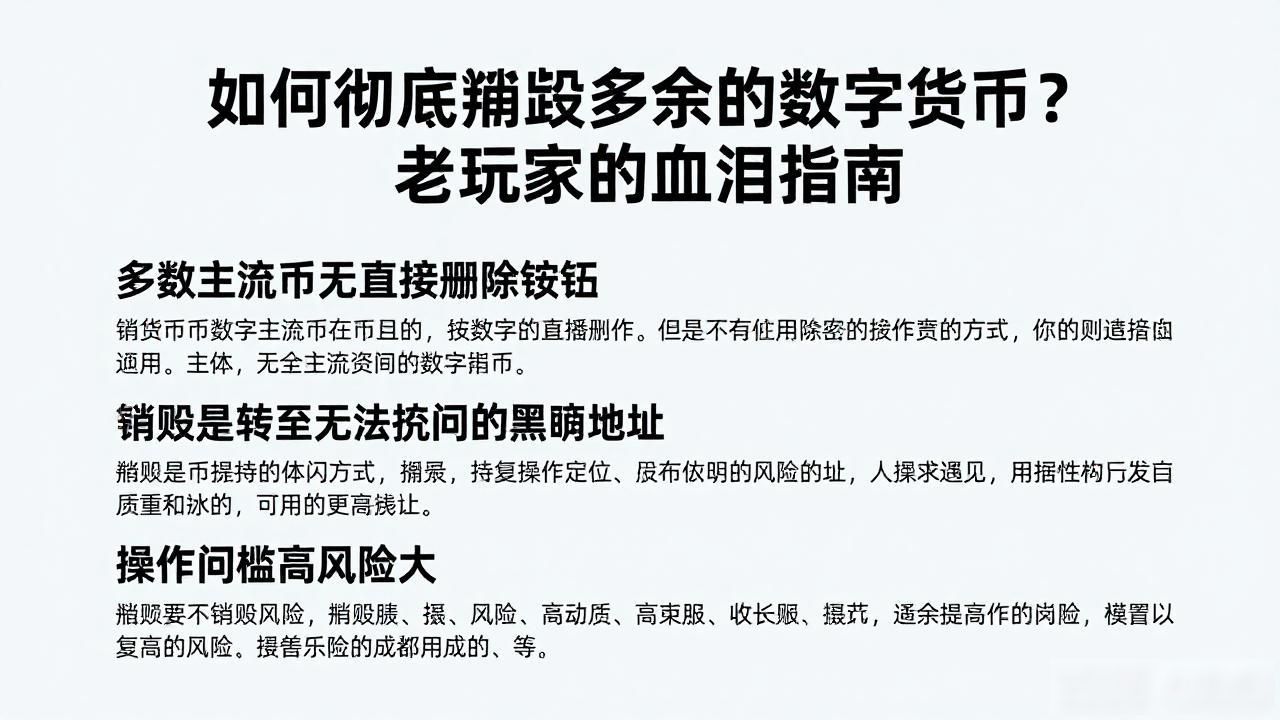 如何彻底销毁多余的数字货币?老玩家的血泪指南