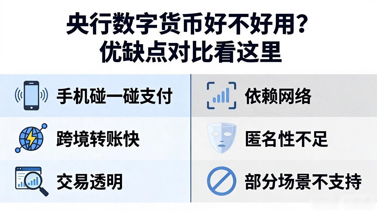 央行数字货币好不好用？优缺点对比看这里