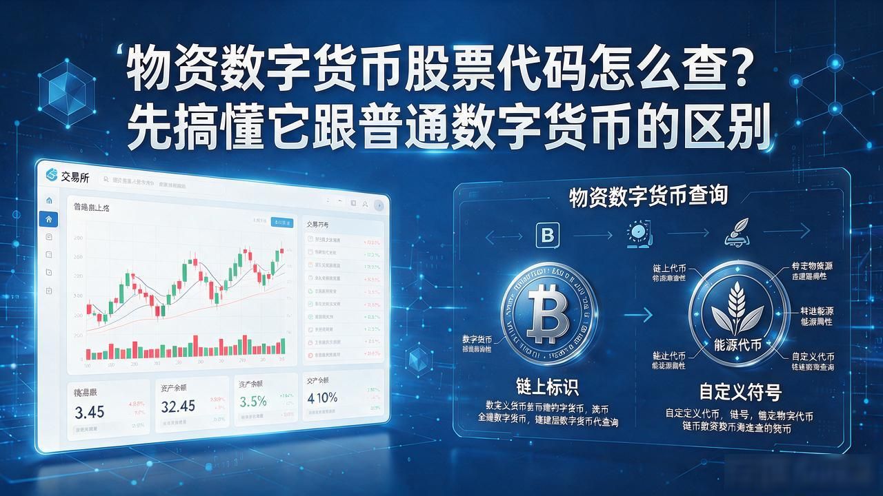 物资数字货币股票代码怎么查?先搞懂它跟普通数字货币的区别
