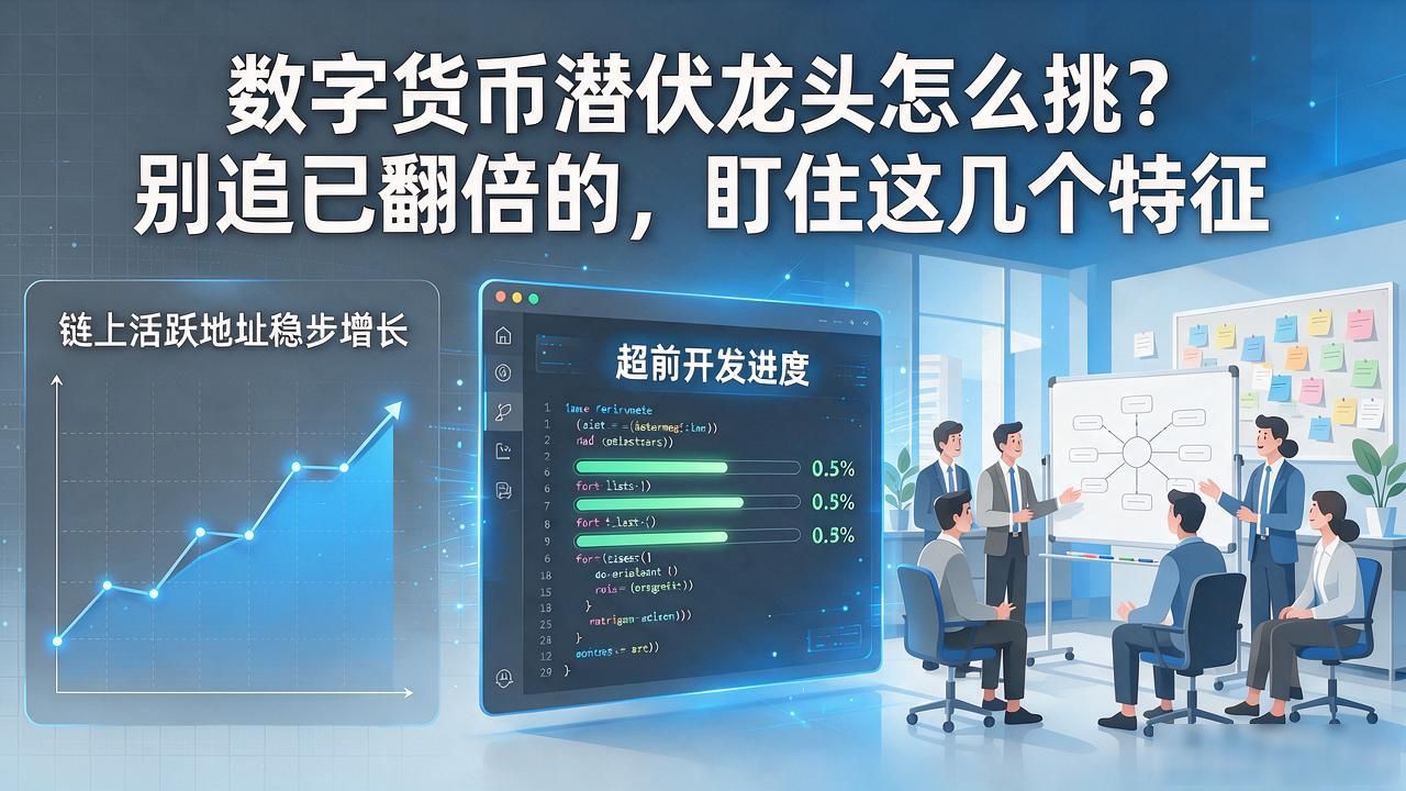 数字货币潜伏龙头怎么挑?别追已翻倍的,盯住这几个特征